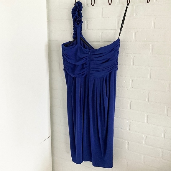 Joseph Ribkoff Mini Dress Gown Formal Asymmetrical Rosette Cobalt blue 10 - Picture 10 of 14